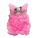 Elegant Rose Pink Dog Dress for Dog Clothes Fashion Dog Shirt Pet Dress,M