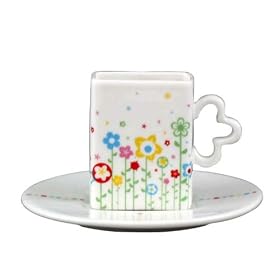 Matchbox Espresso Cups & Saucers - Flower Field