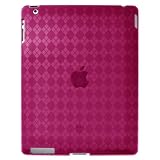 Amzer Luxe Argyle High Gloss TPU Soft Gel Skin Case for Apple iPad 2 - Hot Pink (AMZ90785)