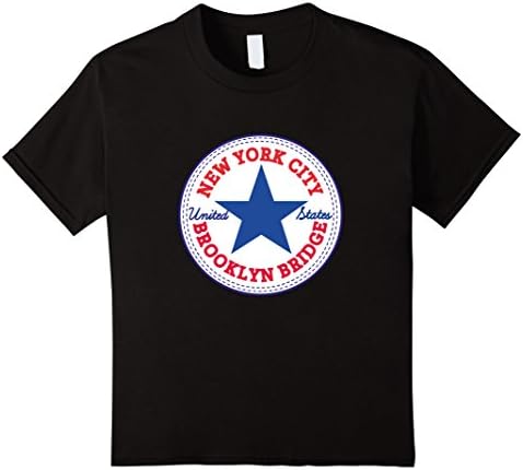 Kids New York City - BROOKLYN BRIDGE NY T-Shirt NYC Tshirt 10 Black