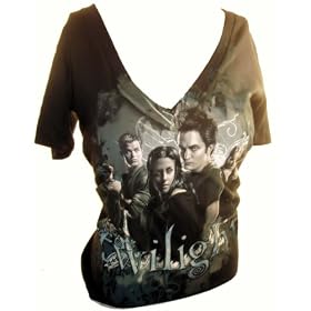 Twilight Ladies Shirt/Top - Low Cut Group Shot (Black)