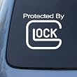 Protected By Glock - Guns - Car, Truck, Notebook, Vinyl Decal Sticker #2518 | Vinyl Color: White
