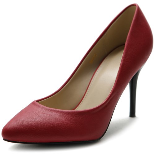 Ollio Women's Shoe D'Orsay High Heel Pointed Toe Simple Pump