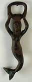 Antique Reproduction Iron Mermaid Bottle Opener Rust