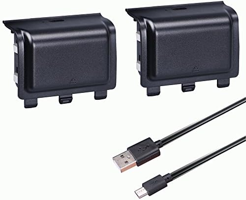 SmaAcc 1200mA Rechargeable Battery Pack with USB Charging Cable for Xbox One Controller (2-Pack)