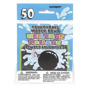 Black Water Bomb Cannon Ball Balloons, 50 Count