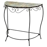 IMAGE OF New Mosaic Tile Half Round Table Iron Polystone Beautiful Stylish Modern Design Popular Innovative