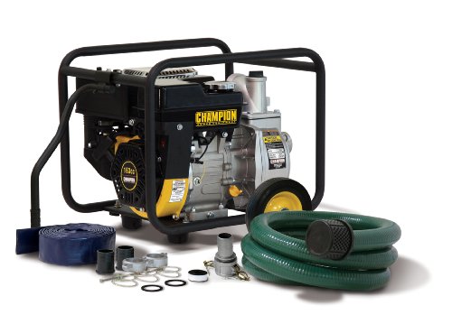 Champion Power Equipment 65525 2-Inch Gas Powered Semi-Trash Water Pump With Hose Kit (CARB Compliant)