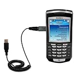 Coiled Power Hot Sync and Charge USB Data Cable w/ Tip Exchange for the Blackberry 7100x - Gomadic Brand