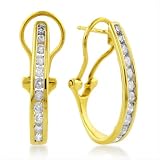 10K Yellow Gold 0.95 Carat Diamond Earrings