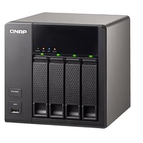 QNAP TS-412 Turbo NAS 4-bay wih iSCSI and RAID 0/1/5/6/5+ Spare/JBOD, Marvell 1.2GHz CPU, 256MB DDRII RAM, built-in UPnP/ DLNA media server