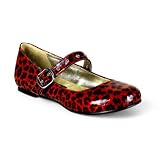Red Cheetah Print Cute Shoes Ballet Flat Mary Janes