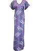 Indian Caftan Kaftan Cotton Purple Printed Knit Maxi Dress Patio Wear Xlarge