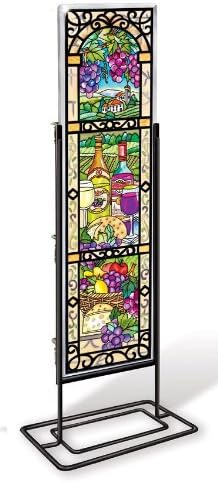Amia 41079 Beveled Hand Painted Glass Triptych Décor Panel, Wine Country Design, 4-1/2 by 16-Inch