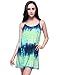 Women Summer Casual Sleeveless Tie Dye Print Strap Backless Beach Mini Dress