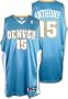 Carmelo Anthony Light Blue Reebok NBA Authentic Denver Nuggets Jersey