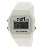 Neff Flava Unisex Digital Watch with LCD Dial Digital Display and White Plastic or PU Strap NF0204WHT