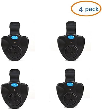 MAIKE MALL Sensitive LED Electronic Fish Bite Alarm Finder Sound Alert Bell Clip On Fishing Rod with Loud Siren Day/ Night Carp Fishing Outdoor (4-Pack)