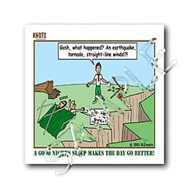 Rich Diesslins Funny KNOTS Scouting Cartoons - A Good Nights Sleep - Snoring - Iron on Heat Transfers
