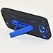 Motorola Droid Razr (XT912) Premium Heavy Duty Hybrid Case (Outer Silicone + Durable Thick Inner Hard Protector Shell Case W/Kickstand) - Blue on Black