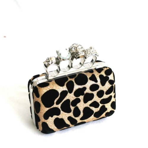 Shimmer Miniature Skull Knuckle Duster Clutch 