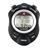 60-Lap Memory Large-digit Stopwatch with Light, Stopwatches, Timekeeper, Chronograph, Chronometer, Countdown Timer, Lap Timer/Counter, Stopwatch countdown, Digital Clock, Alarm Clocks