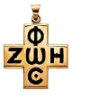 14K Yellow Gold Phos Zoe Cross Pendant - 24.00mm