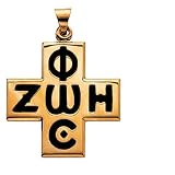 14K Yellow Gold Phos Zoe Cross Pendant - 24.00mm