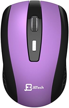 Wireless Mouse, JETech® M0771 2.4Ghz Wireless Mobile Optcal Mouse with 6 Buttons, 3 DPI Levels, USB Wireless Receiver (Purple)