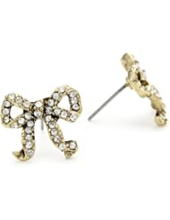 Betsey Johnson Crystal Bow Stud Earrings