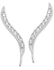 The Ear Pin Cubic Zirconias Sterling Silver Large Version Classic Earrings