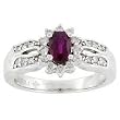 14K White Gold Ruby and Diamond Ring