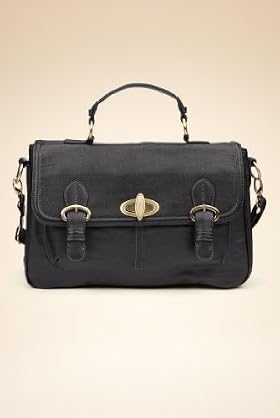 Double Buckle Panelled Satchel Bag