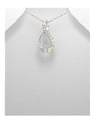 White Diamond Pendant Necklace In 92.5 Sterling Silver