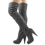 Akemi91 Round Toe Thigh-High Boot GRAY
