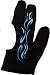 Sporting Goods : Cue and Case BG-7-M Medium Black Pro Series Billiard Glove with Blue Tribal Flames