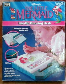 Childrens Toyshop  Toys : Disney Little Mermaid Battery Operated Lite-Up Drawing Desk (1991)