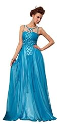 Beaded Applique Crystal Lace Crystals Chiffon/Taffeta/Tulle Evening Dress/Wedding Party Dress 