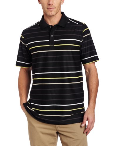 Callaway Men's Striped Short Sleeve Shirt,Anthracite,Large