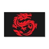 22 x 14 Wall Vinyl Sticker Tribal Red Dragon