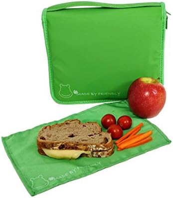 Friendly Kids Insulated Reusable Lunch Bag XL, Green Hippo