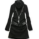 my closet　オフタートルシンプルリブワンピース ブラック M L LL 2L XL 大きいサイズ