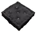 Homescapes Rajput 100% Cotton Floor Cushion- Black – 40 x 40 x 10 cm Square – Indoor – Garden – Dining Chair Booster – Seat Pad Cushion