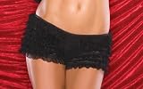 Ruffle Shorts W/Back Bow Black One Size