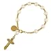 Simulated Pearl Crucifix Rosary Bracelet