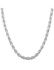 Sterling Silver 3.3-mm Polished Solid Rope Chain (24 Inch)