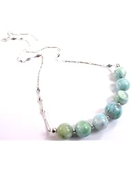 925 Sterling Silver Larimar Necklace, 17