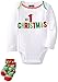 Mud Pie Unisex-Baby Newborn My First Christmas Crawler and Sock Set