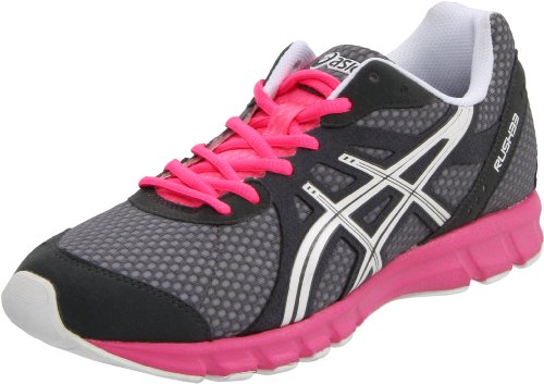 ASICS Women's Rush33 Running Shoe,Titanium/White/Neon Pink,10 M US
