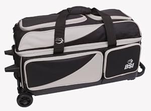 BSI Triple Ball Roller Bowling Bag, Black/Grey